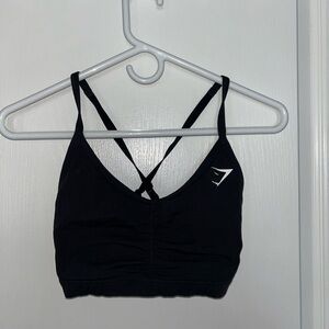 black gymshark ruched training bra
